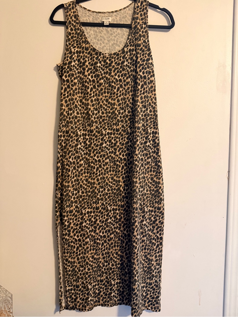 J Crew Leopard Print Tank Midi Dress